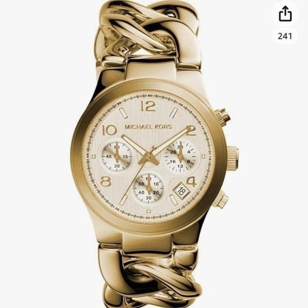 Michael Kors MK3131 Runway Twist gold chronograph bracelet watch